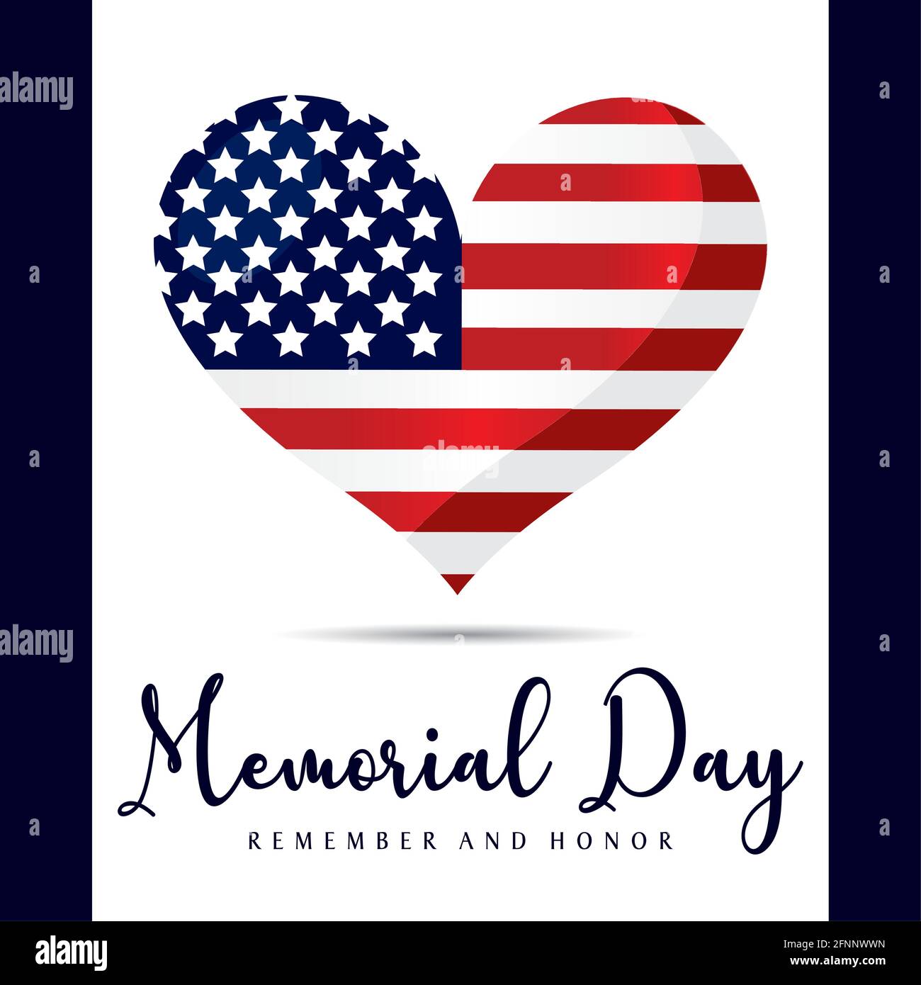 Isolated heart shape with the flag of USA for memorial day Vector Stock ...