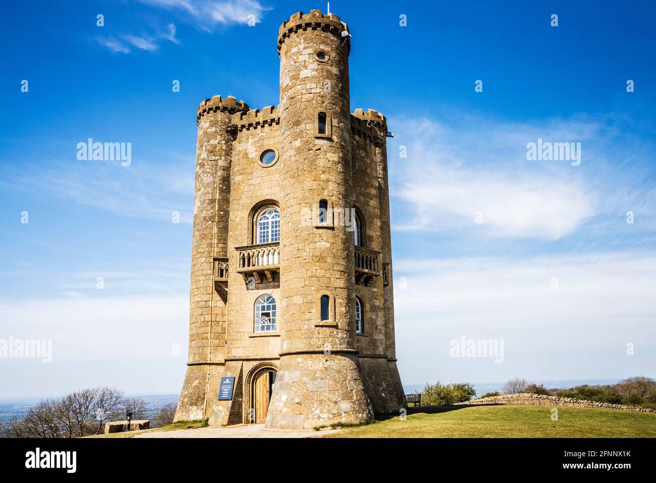 Broadway Tower, an 18th century folly, standing at the second highest point in the Cotswolds. Stock Photo