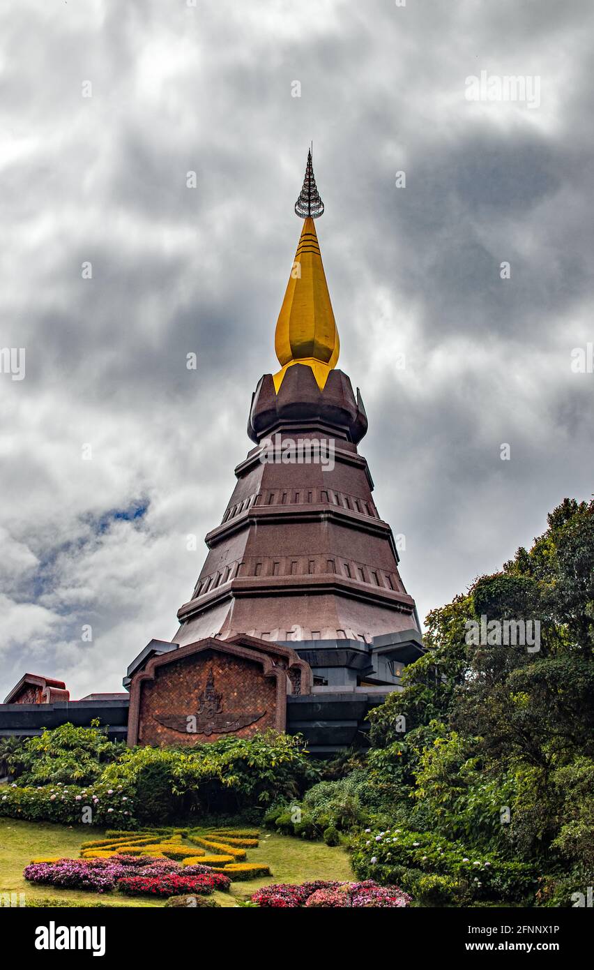 Phra Maha Dhatu Naphamethinidon and Naphaphonphumisiri Pagoda at Doi Inthanon Thailand Asia Stock Photo