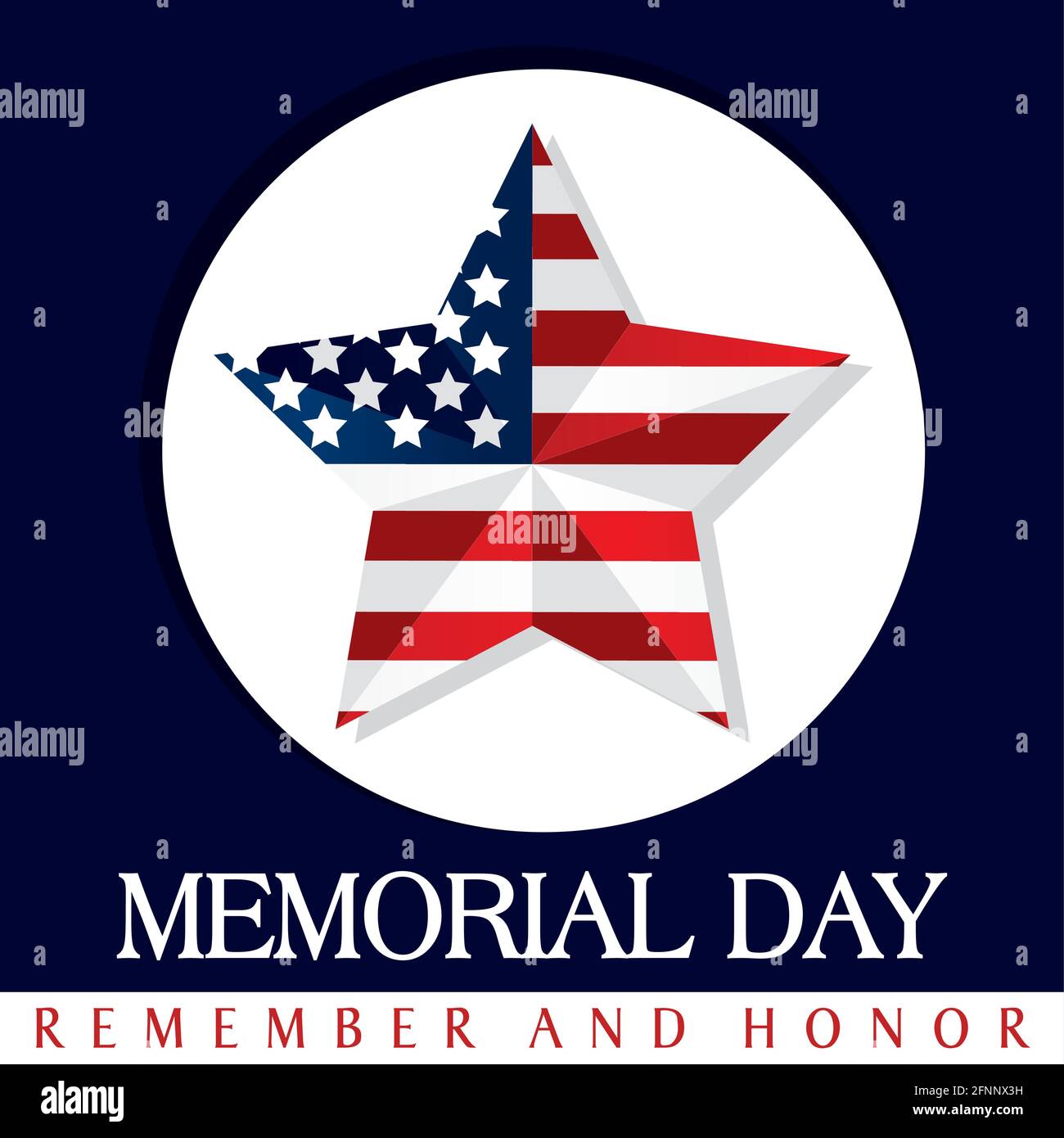 Isolated star shape with the flag of USA for memorial day Vector Stock ...