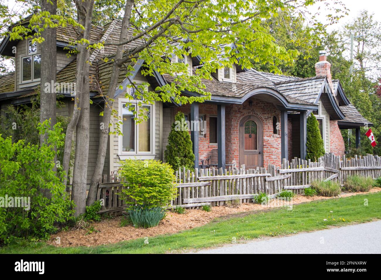 A very picturesque and romantic house al Village of Bayfield, Stock Photo