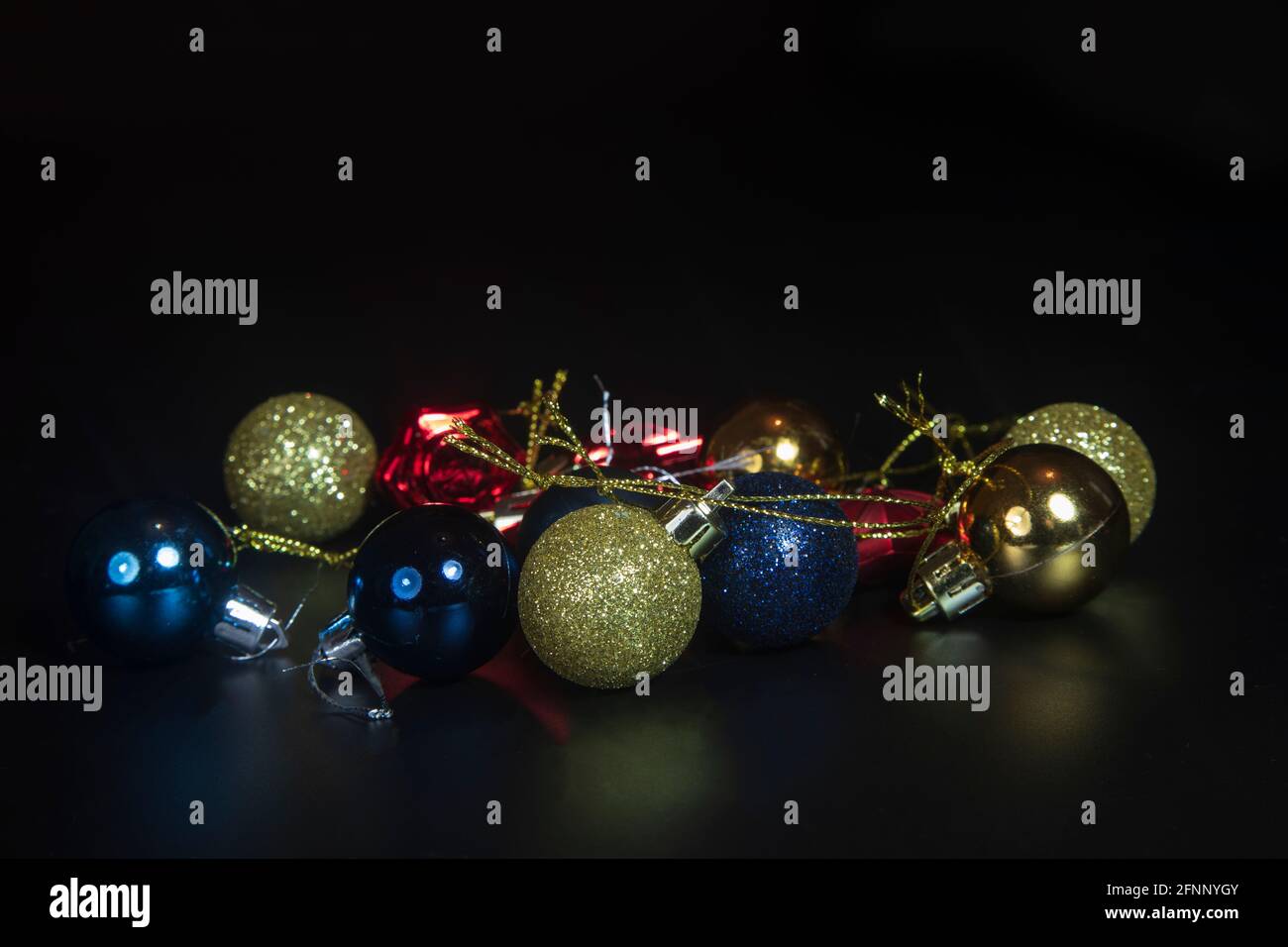 christmas decorations black background Stock Photo - Alamy