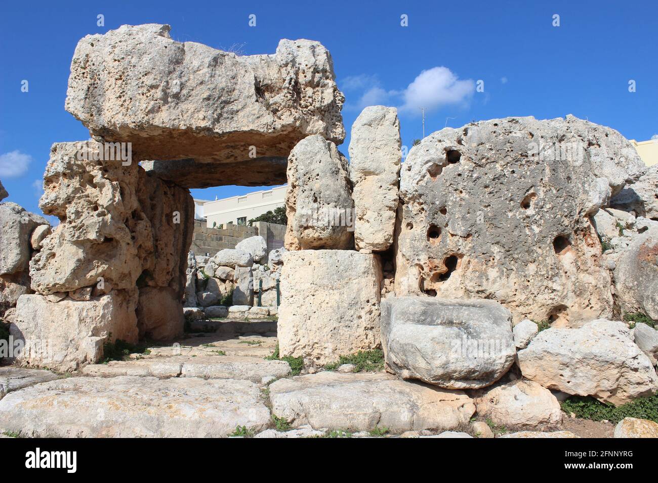 Ta Hagrat Prehistoric Temple, Malta. Stock Photo