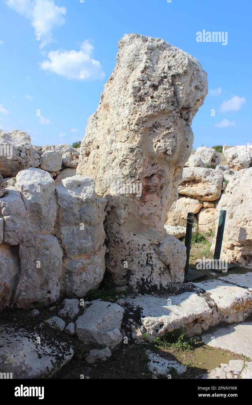 Ta Hagrat Prehistoric Temple, Malta. Stock Photo