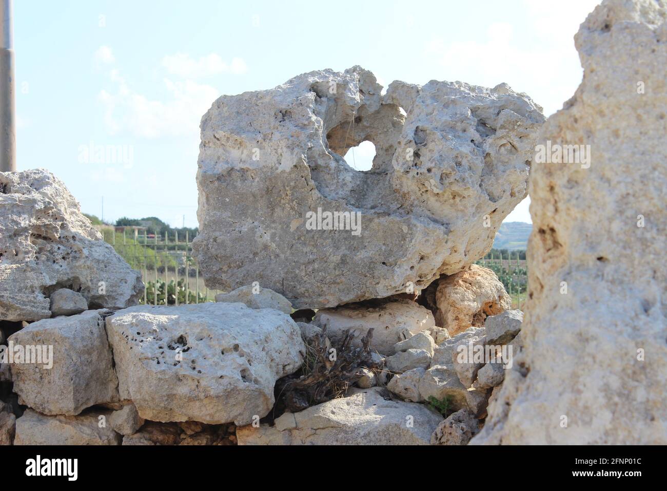 Ta Hagrat Prehistoric Temple, Malta. Stock Photo