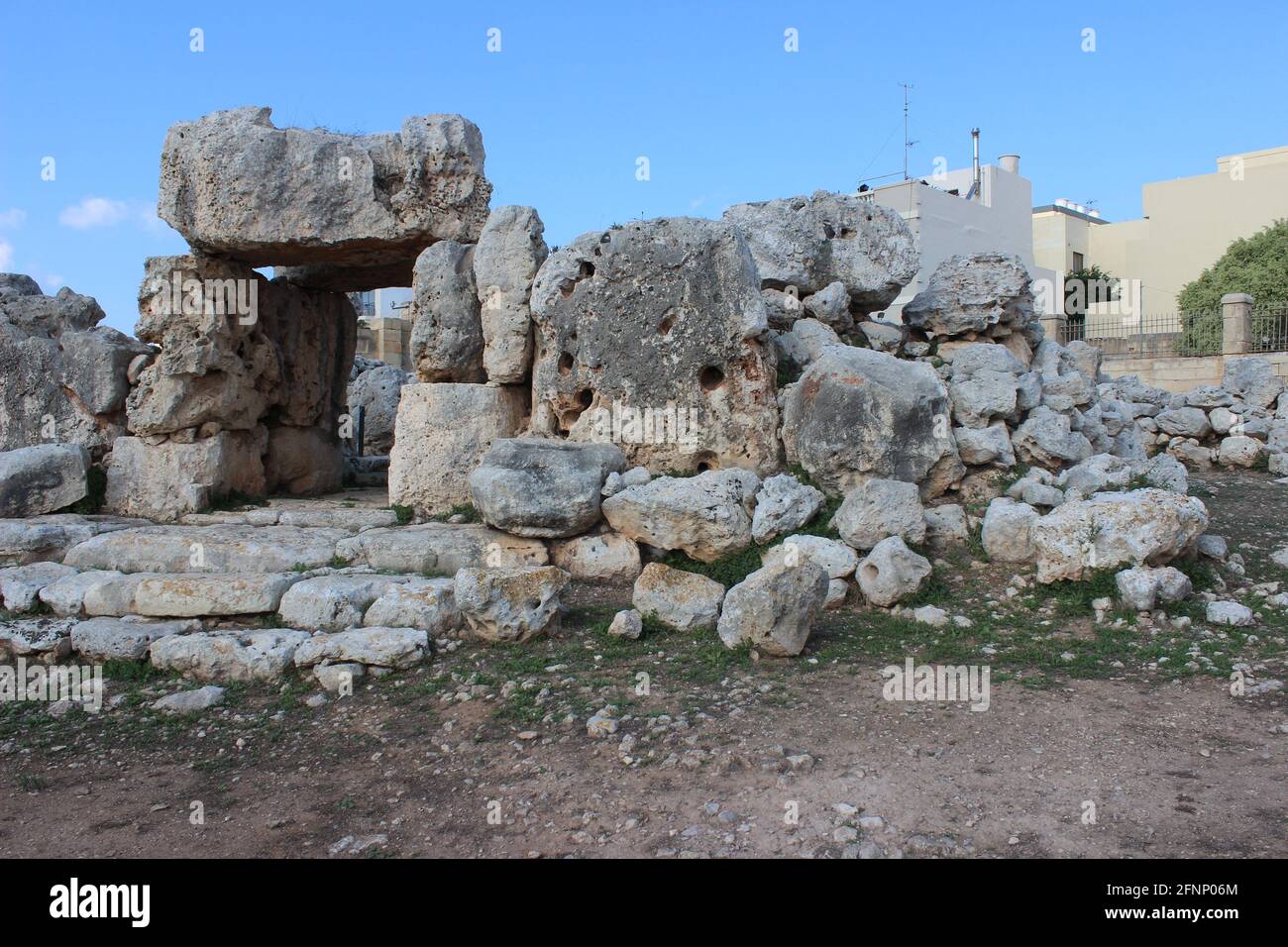 Ta Hagrat Prehistoric Temple, Malta. Stock Photo