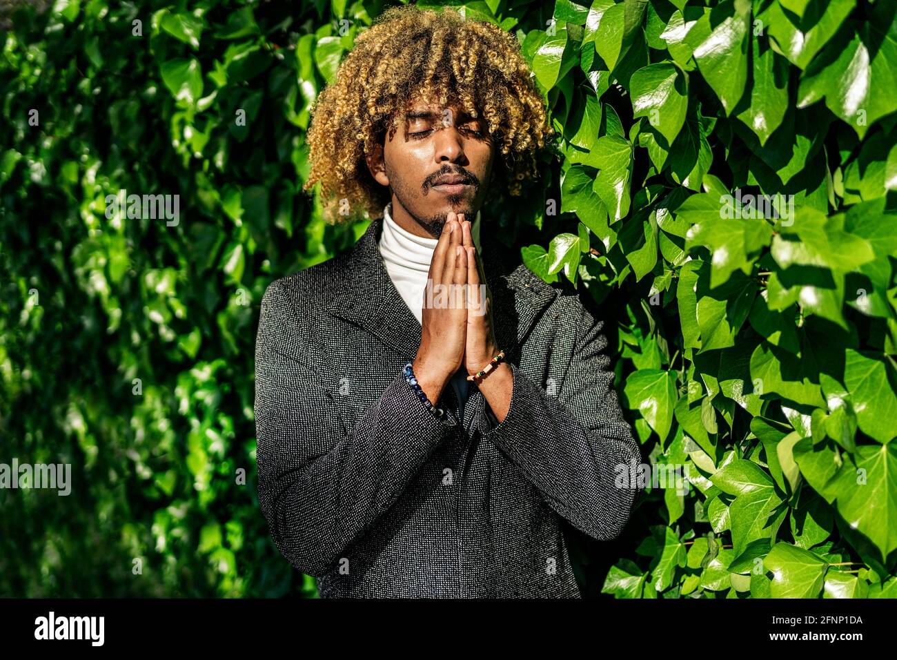 Handsome and smart afro man Stock Photo Alamy