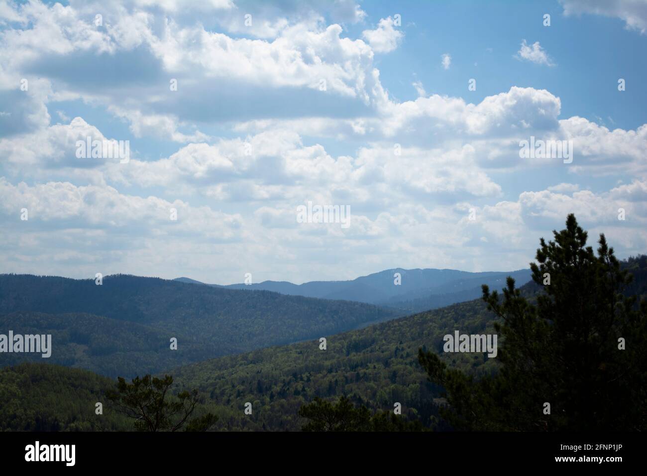 mountain landscape and sky with clouds Stock Photo - Alamy