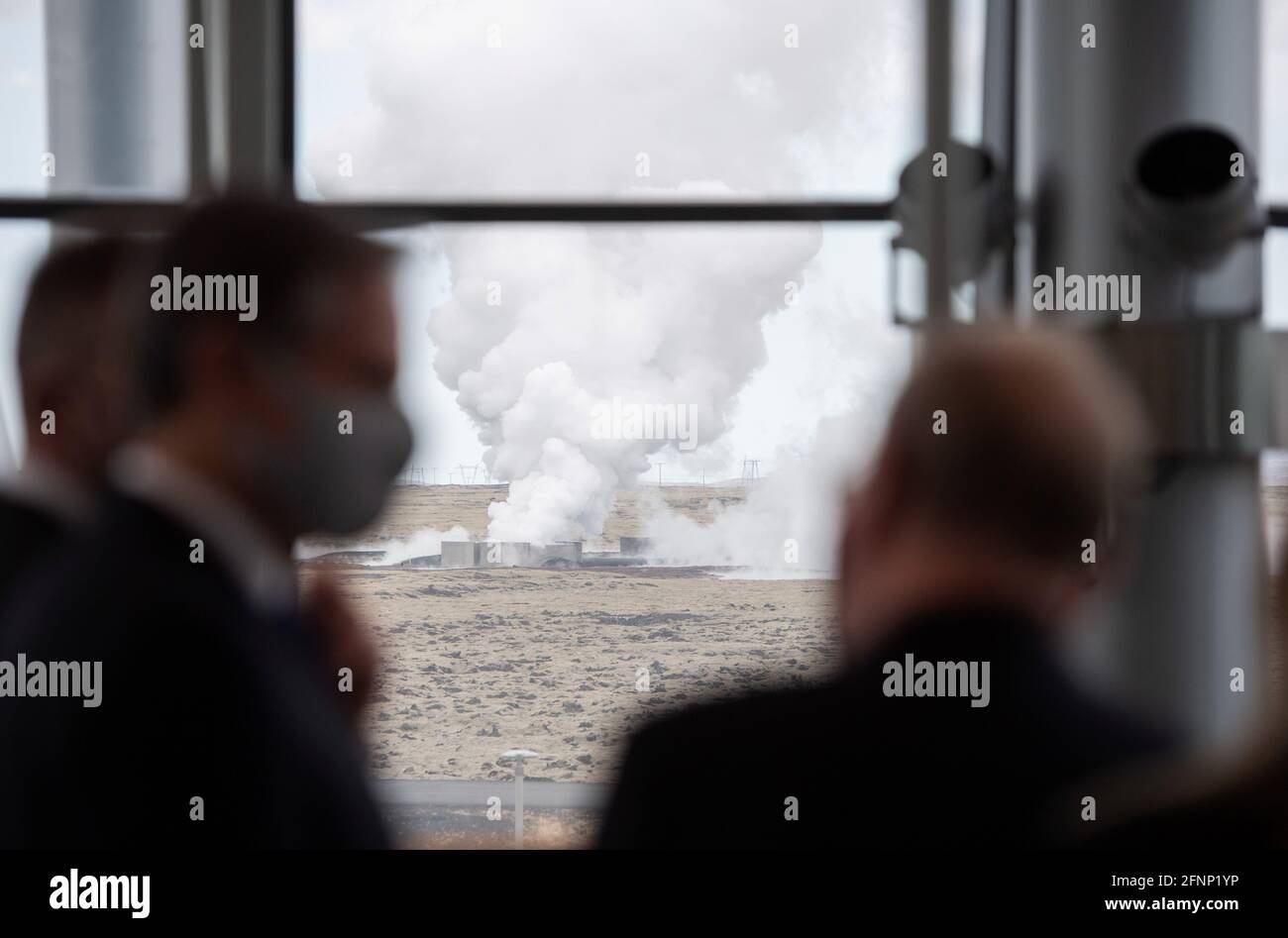 U.S. Secretary of State Antony Blinken speaks with CEO of Reykjavik Energy Bjarni Bjarnason during a tour to the Hellisheidi Geothermal Plant, in Hengill, Iceland May 18, 2021. Saul Loeb/Pool via REUTERS Stock Photo