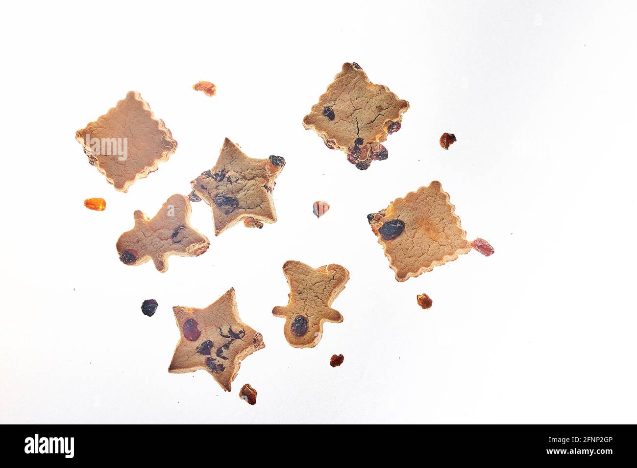 Cookies in different shapes, glutenfree, lactosefree, healthy dessert with dark chocolate and
