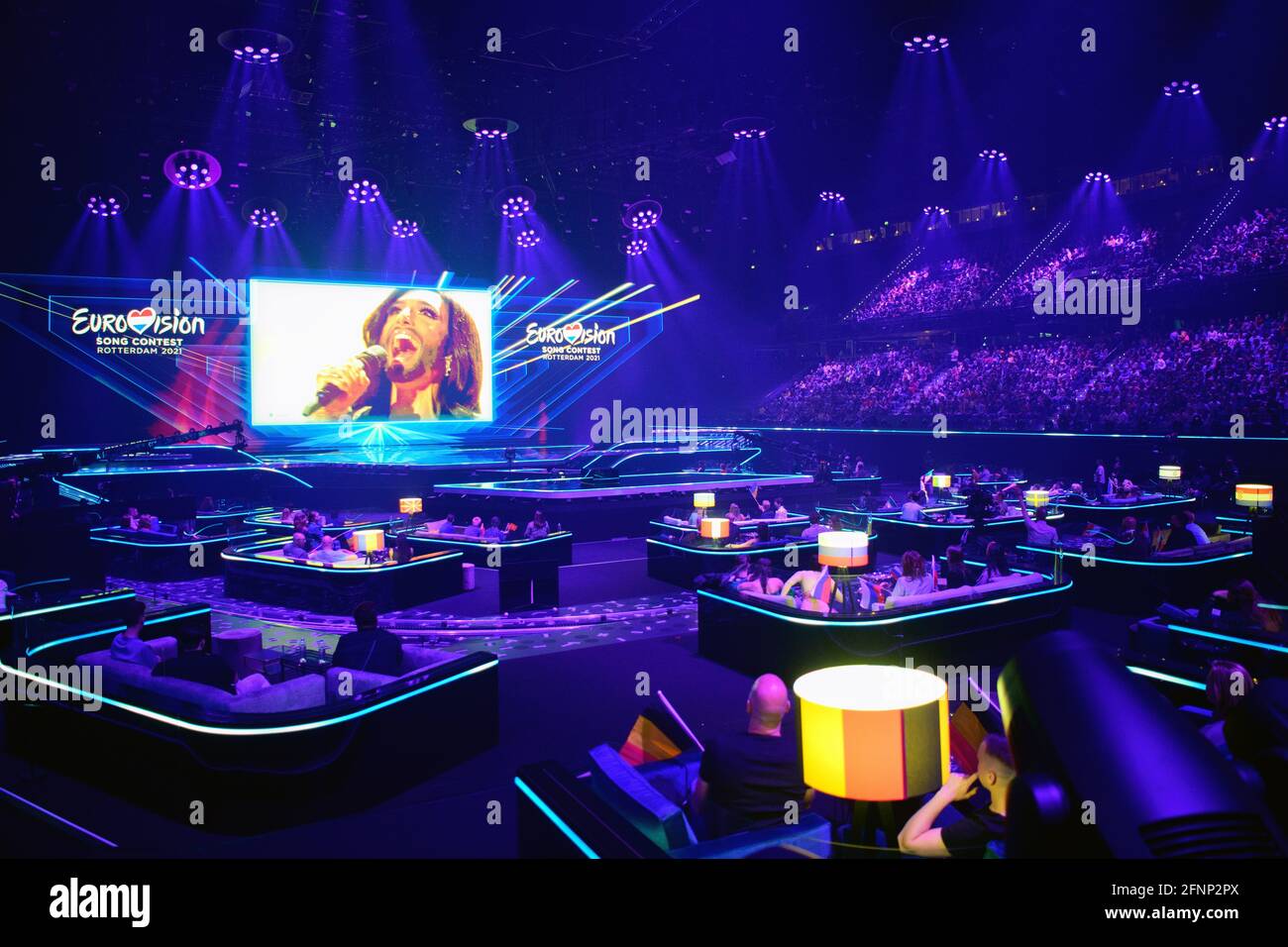 Rotterdam Netherlands 17th May 21 About 4500 Spectators Watch The Second Dress Rehearsal Of The First Semi Final Of The Eurovision Song Contest Esc In The Ahoy Arena This Evening On The Video