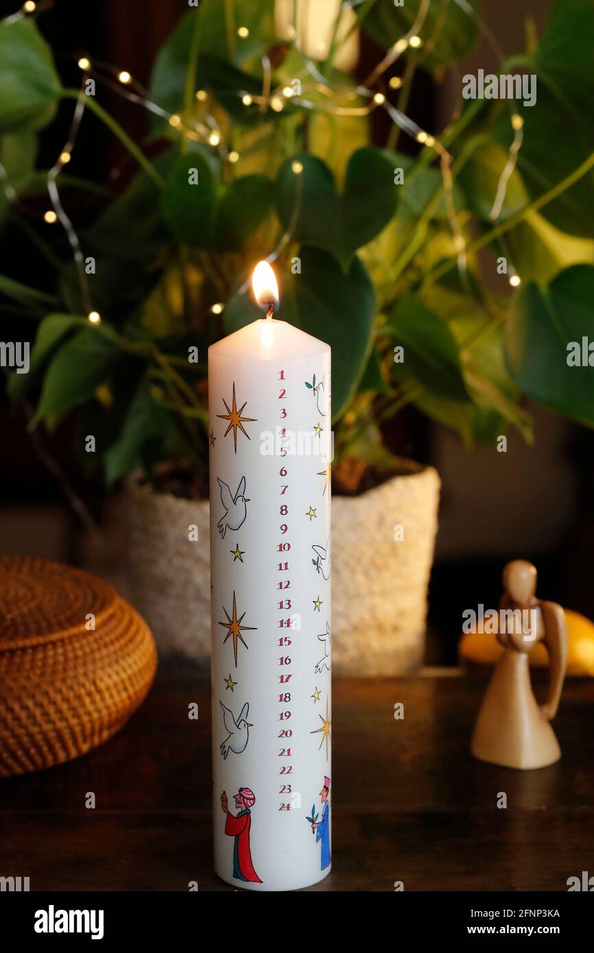 Christmas advent candle. France Stock Photo Alamy