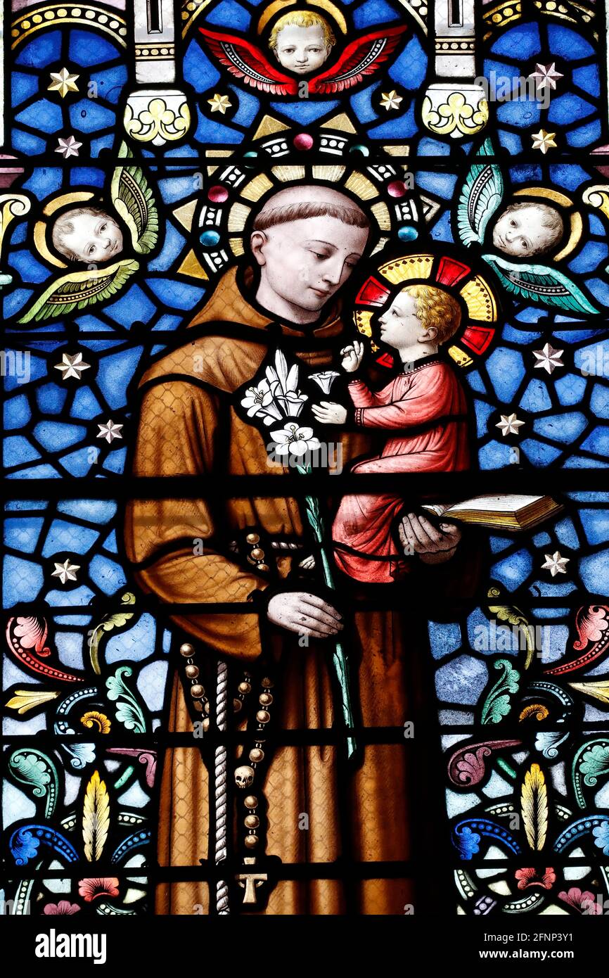 Notre Dame ( our Lady ) d'Aix les Bains church. Stained glass window