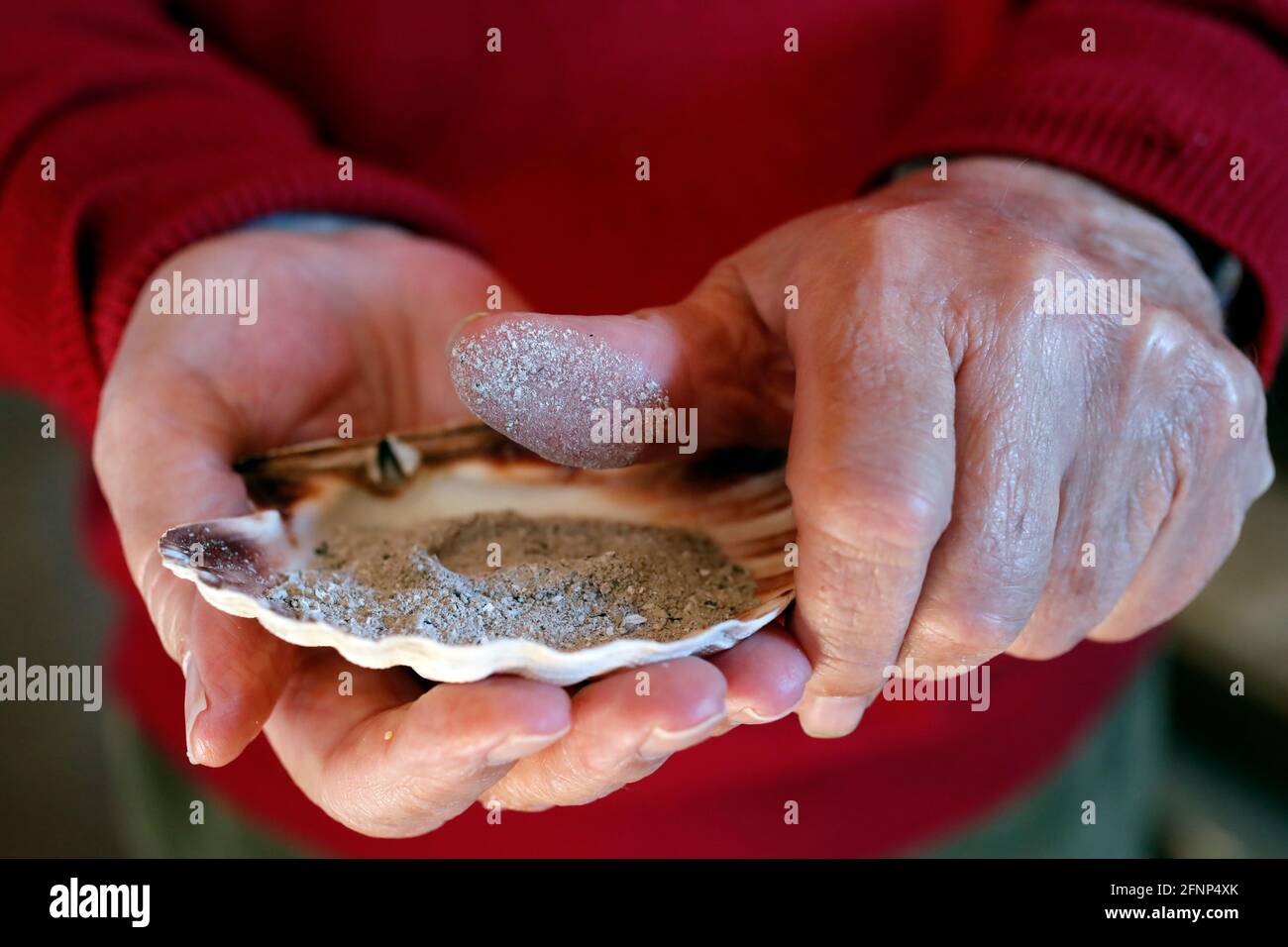 Close-up on hands and ashes. Ash Wednesday celebration. Lent season ...