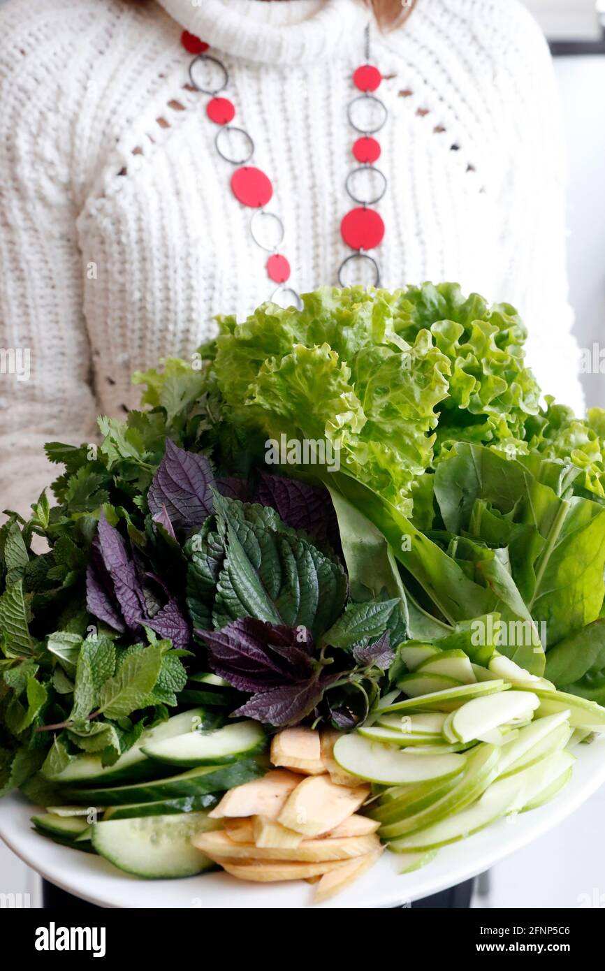 Fresh vegetables and salad.   France. Stock Photo