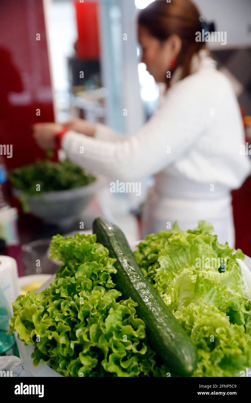 Fresh vegetables and salad.   France. Stock Photo