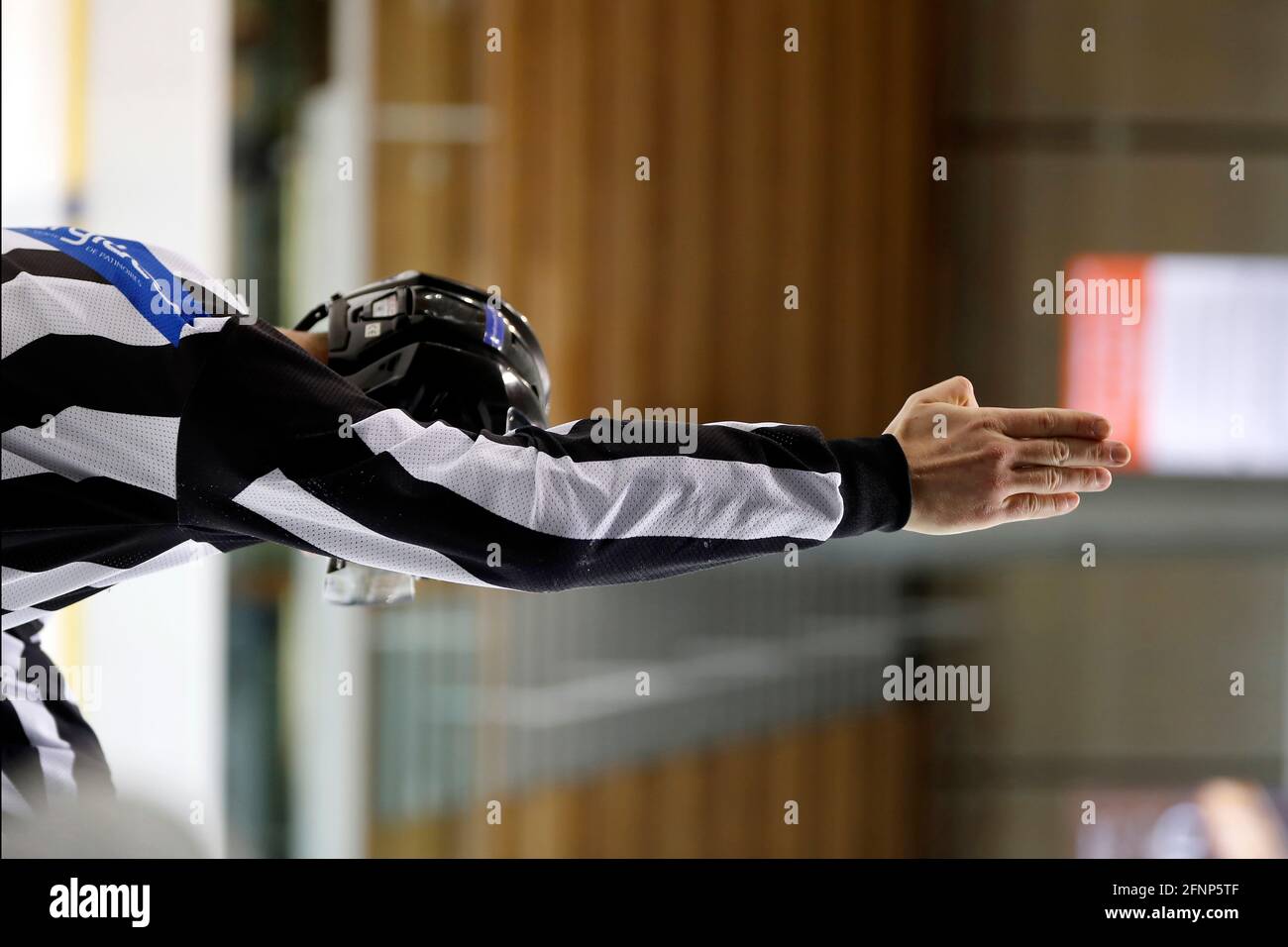Ice hockey match. Referee. France Stock Photo Alamy