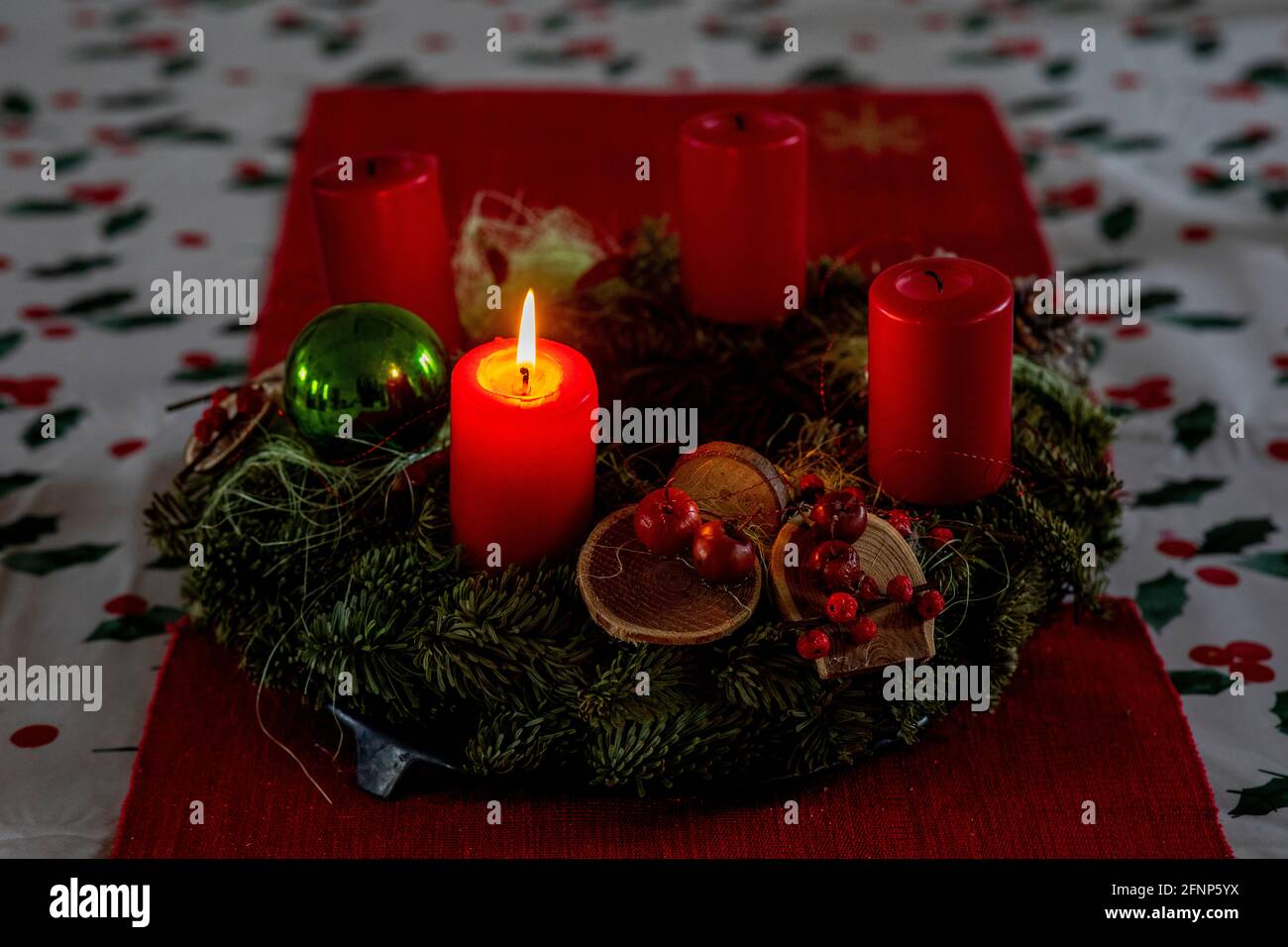 Advent candles, Montrouge, France Stock Photo