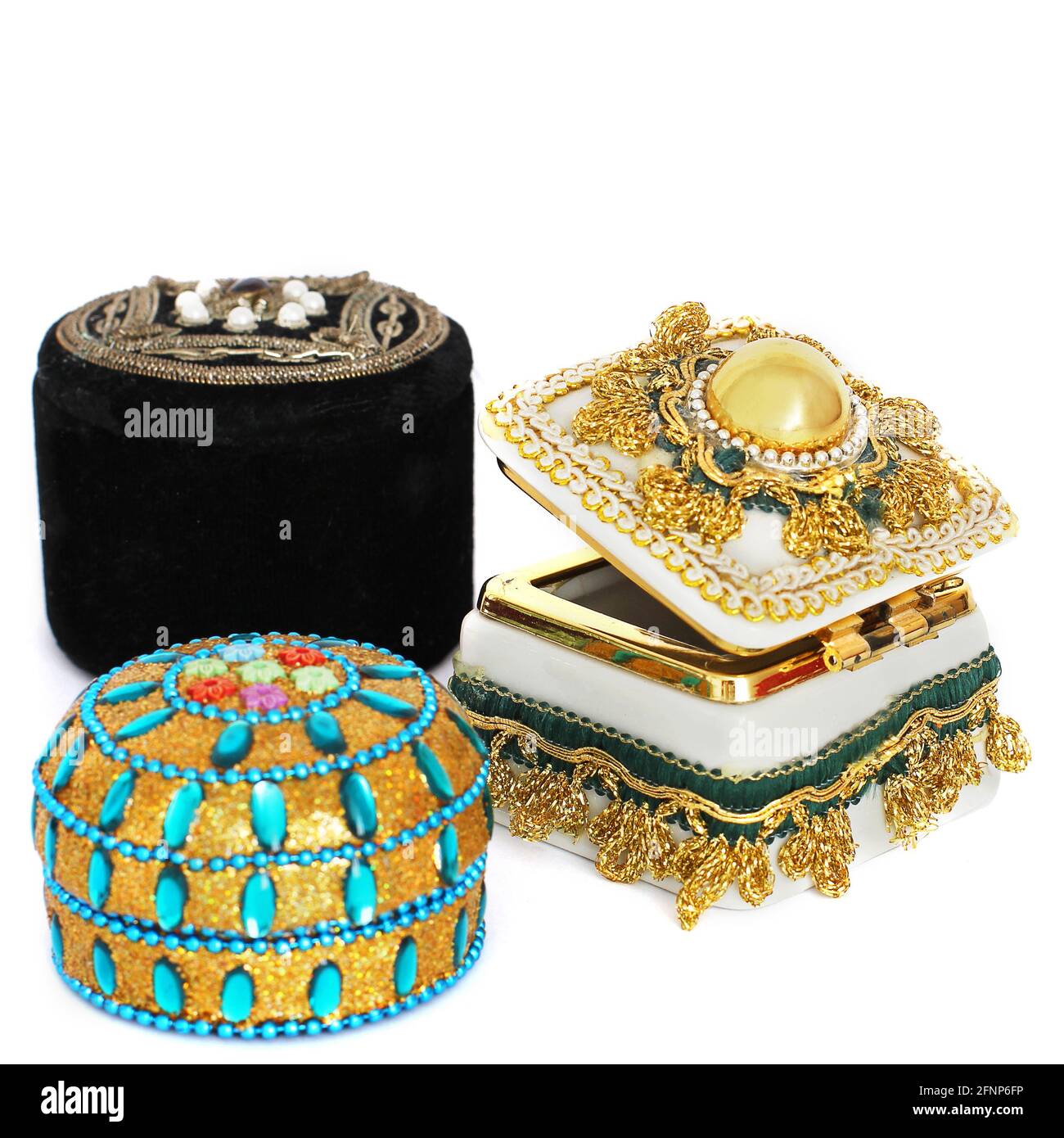 Jewelry Casket. Jewelry casket on a white background. Gold casket