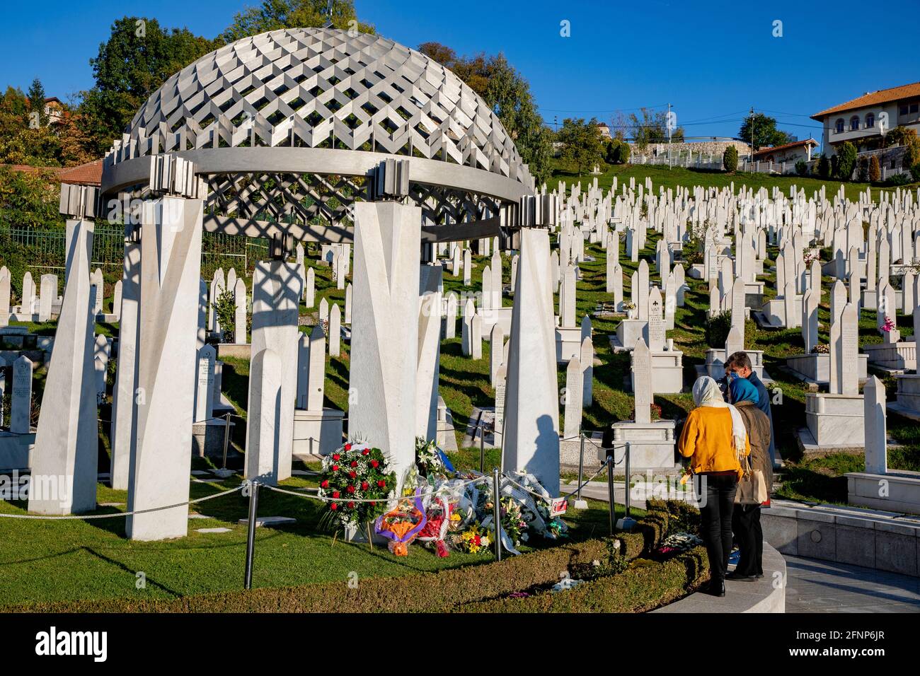 Martyrs' Memorial Cemetery Kovaci in Stari Grad, Sarajevo, the main ...