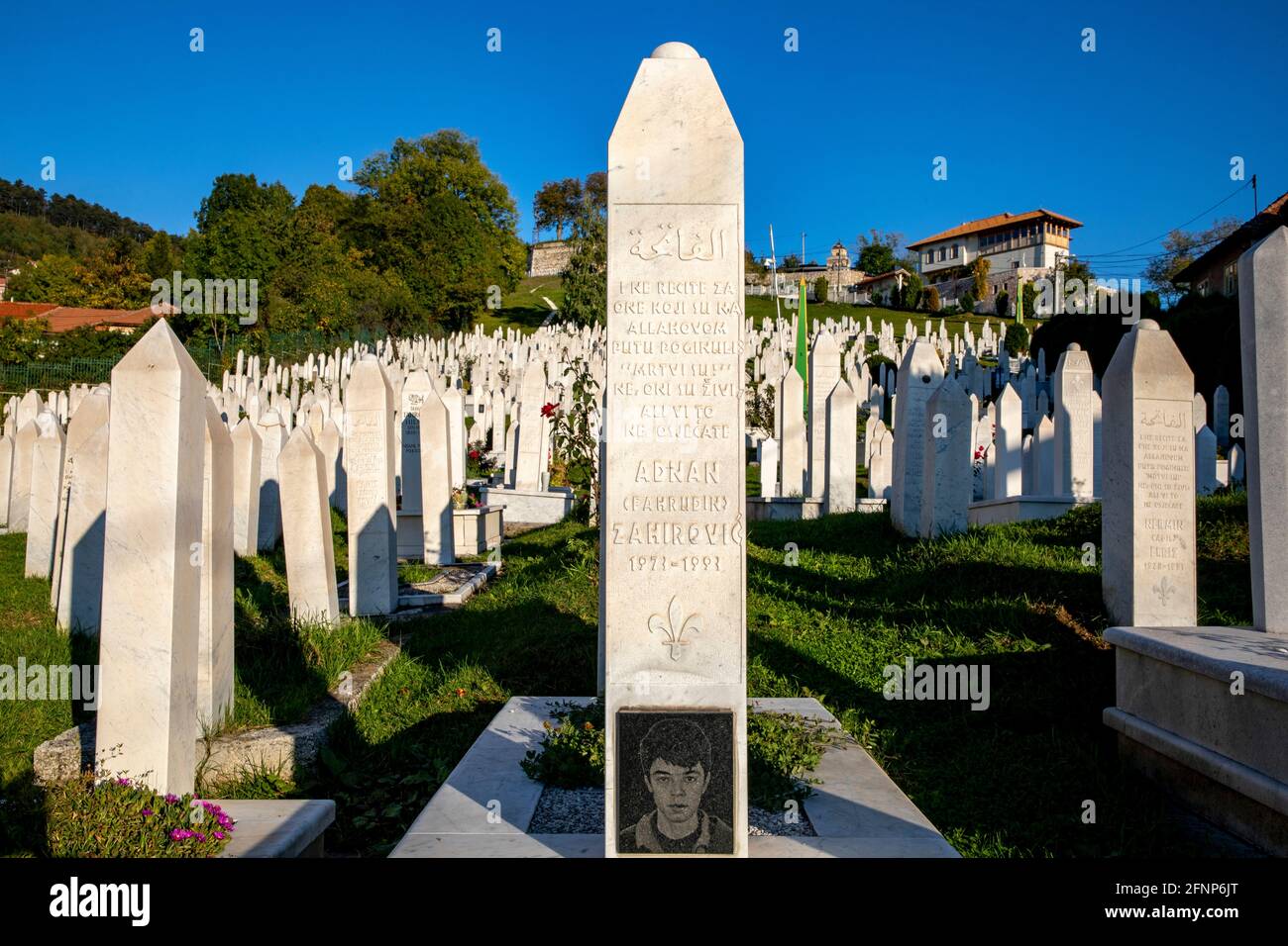 Martyrs' Memorial Cemetery Kovaci in Stari Grad, Sarajevo, the main ...