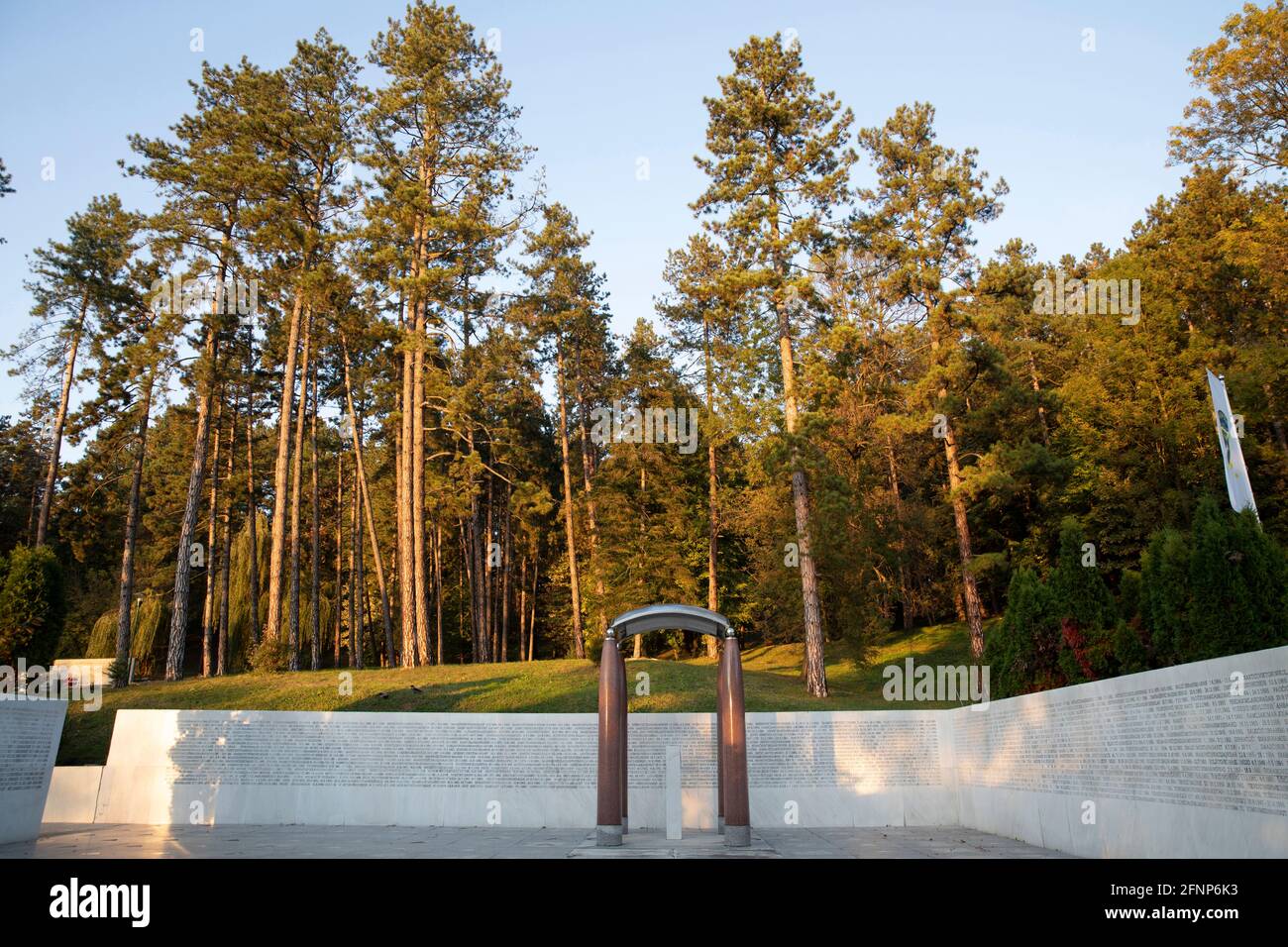 War memorial in Tuzla park, Tuzla, Bosnia & Herzegovina Stock Photo
