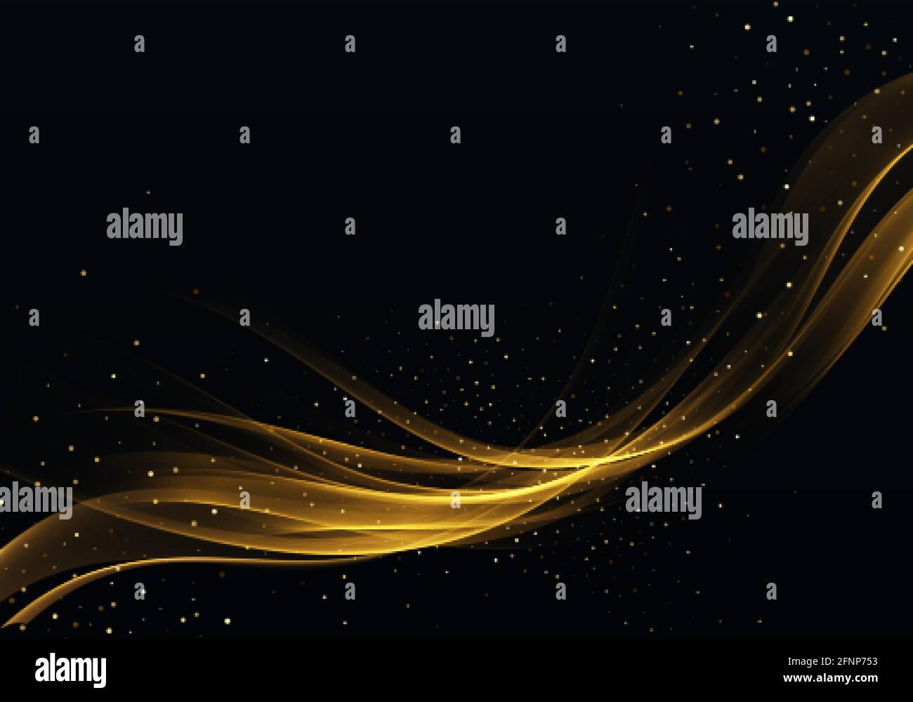 Golden abstract transparent light effect on black background, gold ...