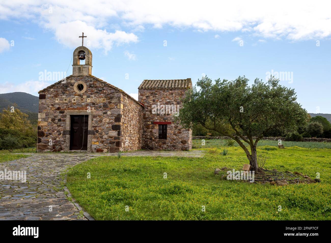 Santa Maria di Zuradili church, Oristano province, Sardinia, Italy Stock Photo