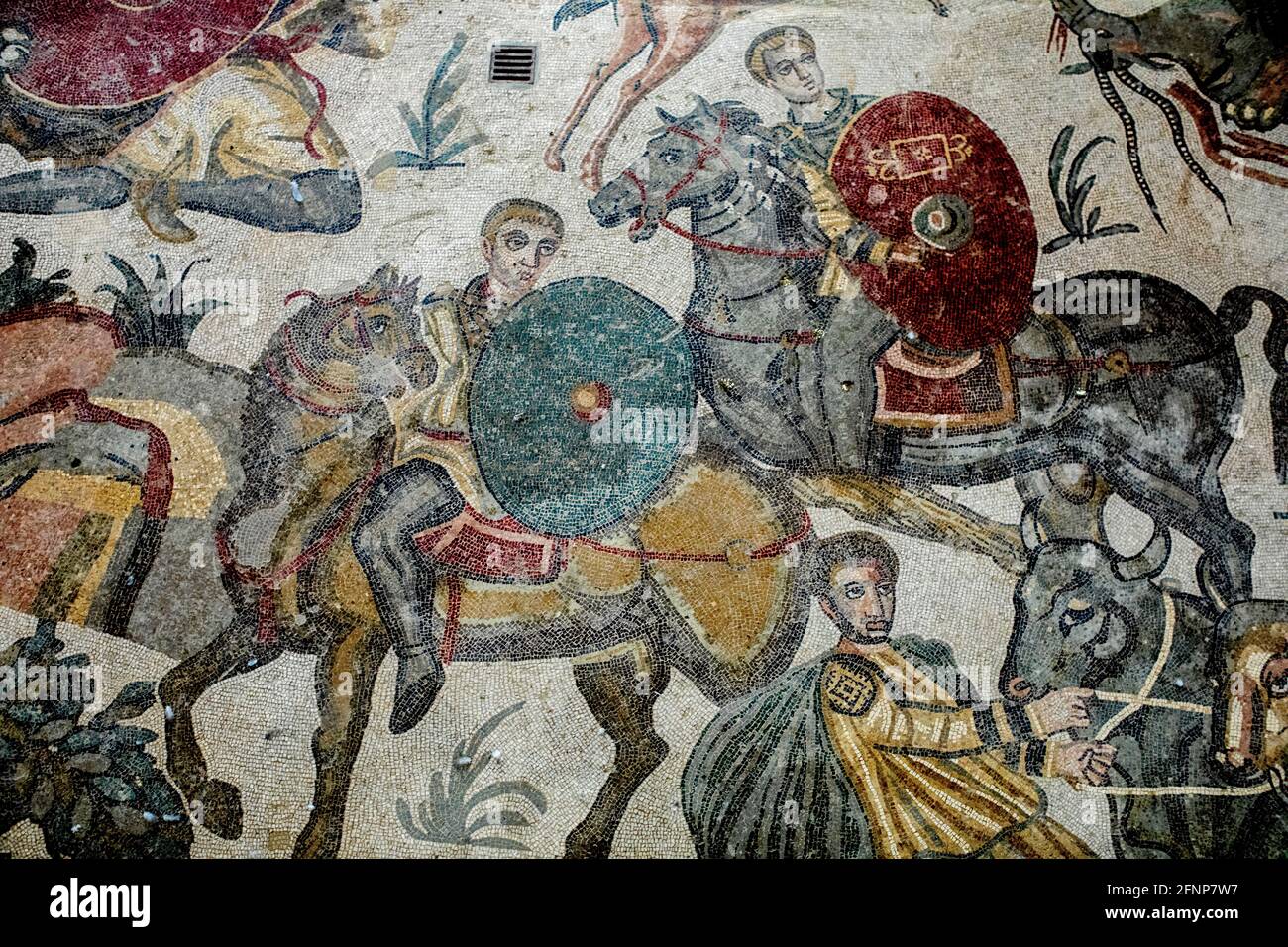 Villa Romana del Casale, Piazza Armerina, Sicily, Italy. Mosaic. Stock Photo