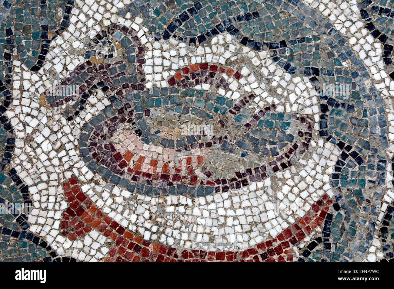 Villa Romana del Casale, Piazza Armerina, Sicily, Italy. Mosaic detail. Stock Photo