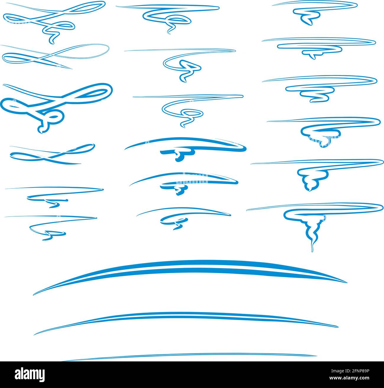 Set 1 of hand drawn text underlines and delimiters. Vector graphics ...