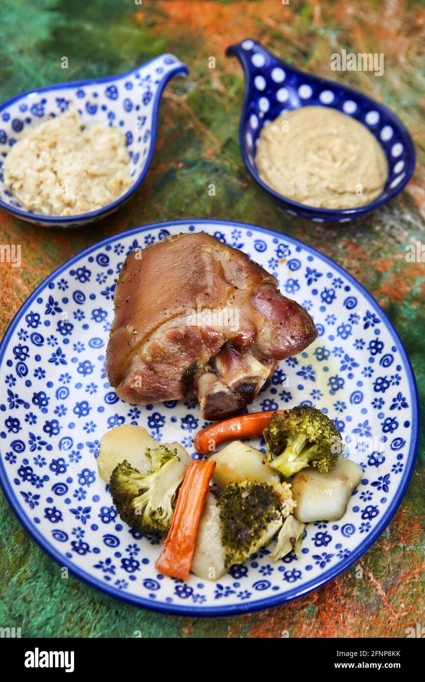 Roasted pork knuckle Stock Photo Alamy