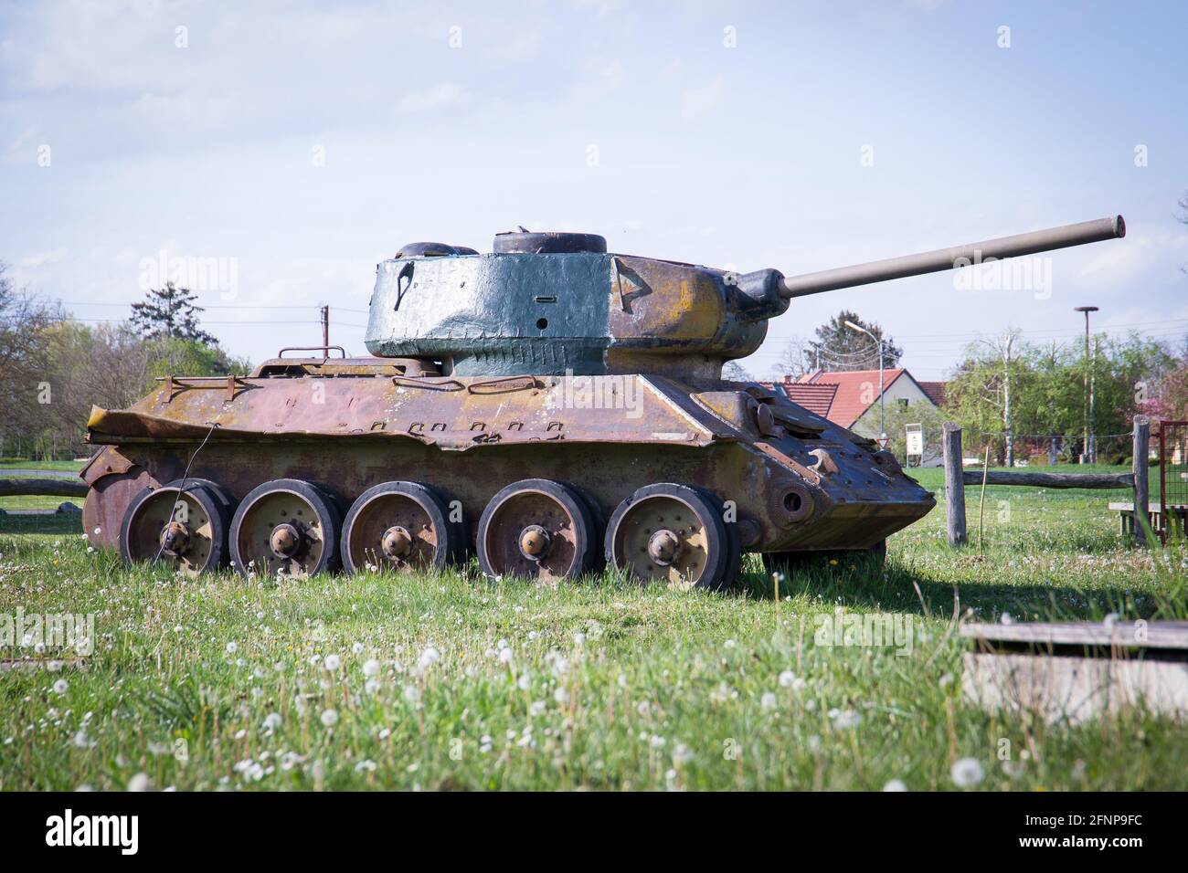 Abandoned tank from World War II Stock Photo
