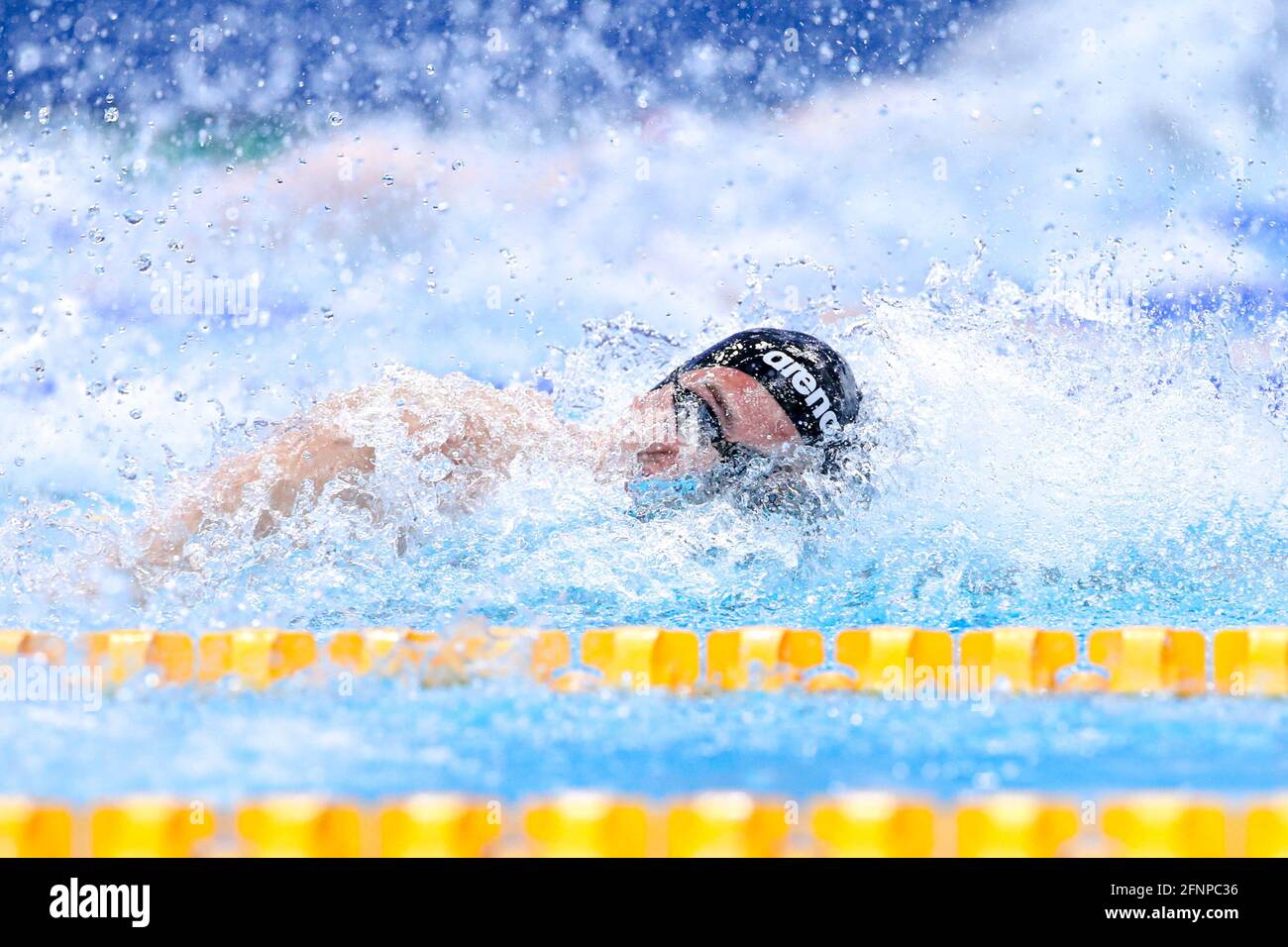 BUDAPEST, HUNGARY - MAY 18: Jesse Puts of the Netherlands competing at the Men 100m Freestyle Preliminary during the LEN European Aquatics Championships Swimming at Duna Arena on May 18, 2021 in Budapest, Hungary (Photo by Marcel ter Bals/Orange Pictures) Stock Photo