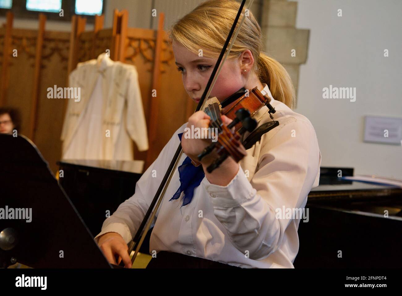 Young Violin player Stock Photo
