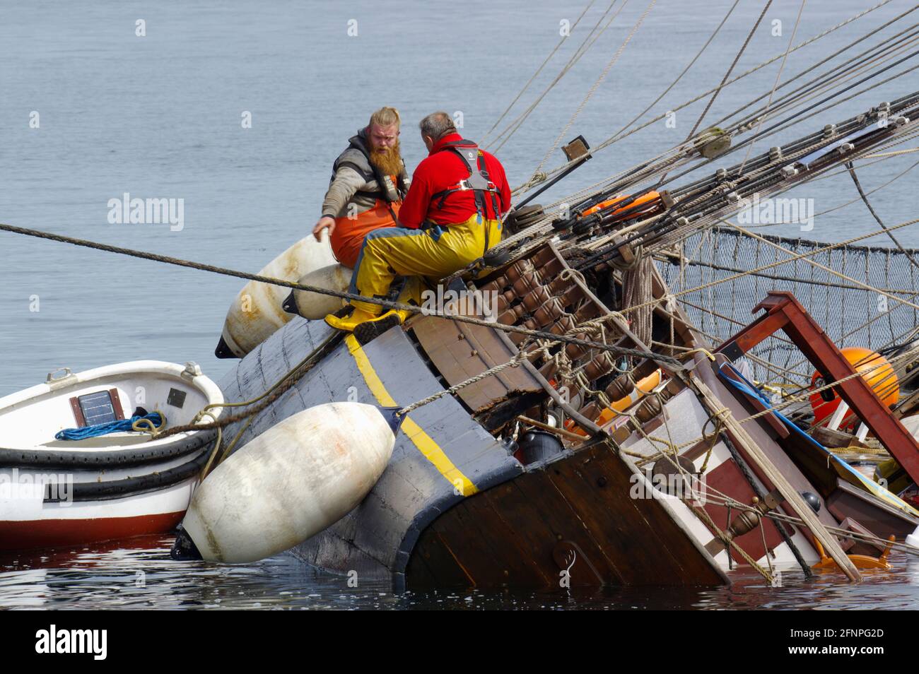 Zebu, Tall Ship run aground in Holyhead harbour Stock Photo Alamy