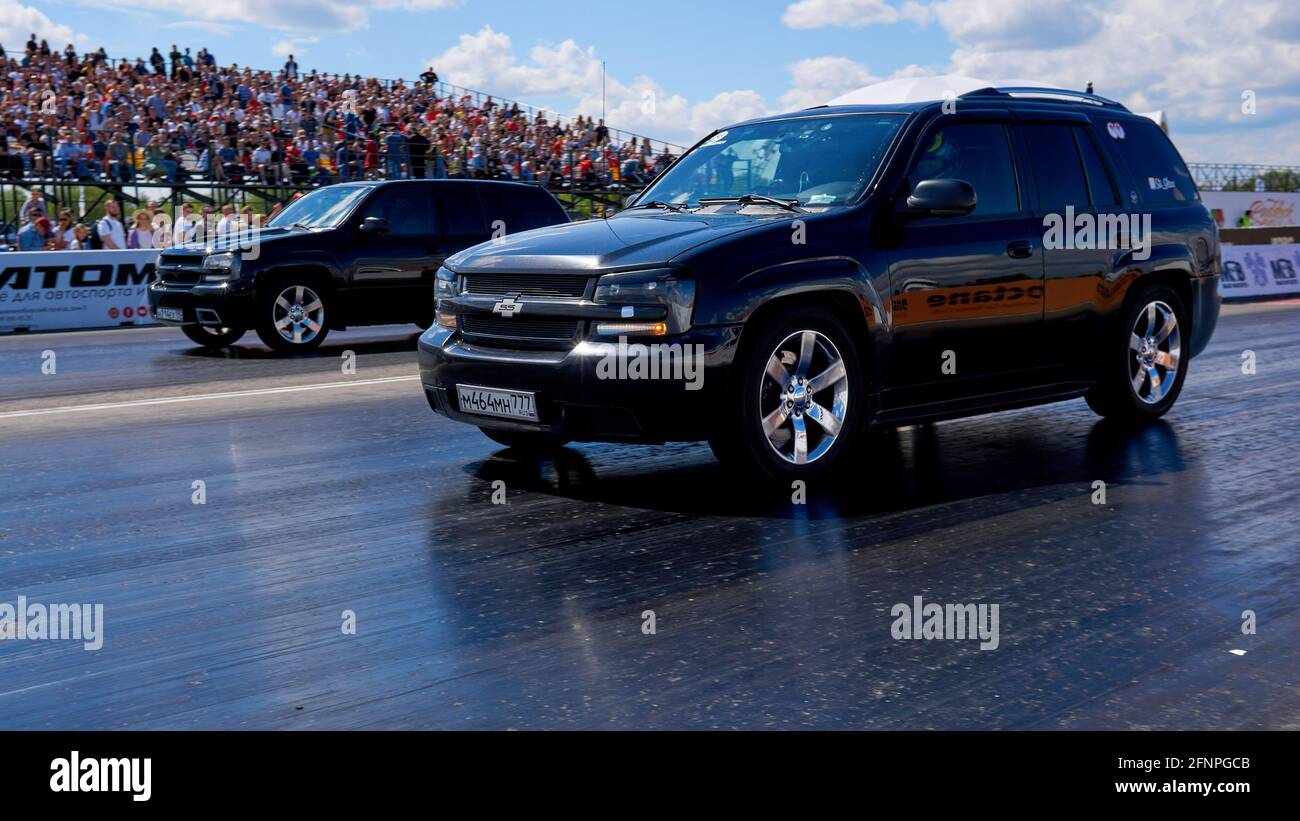 Race of black SUVs seen during the event. The annual classic drag races ...