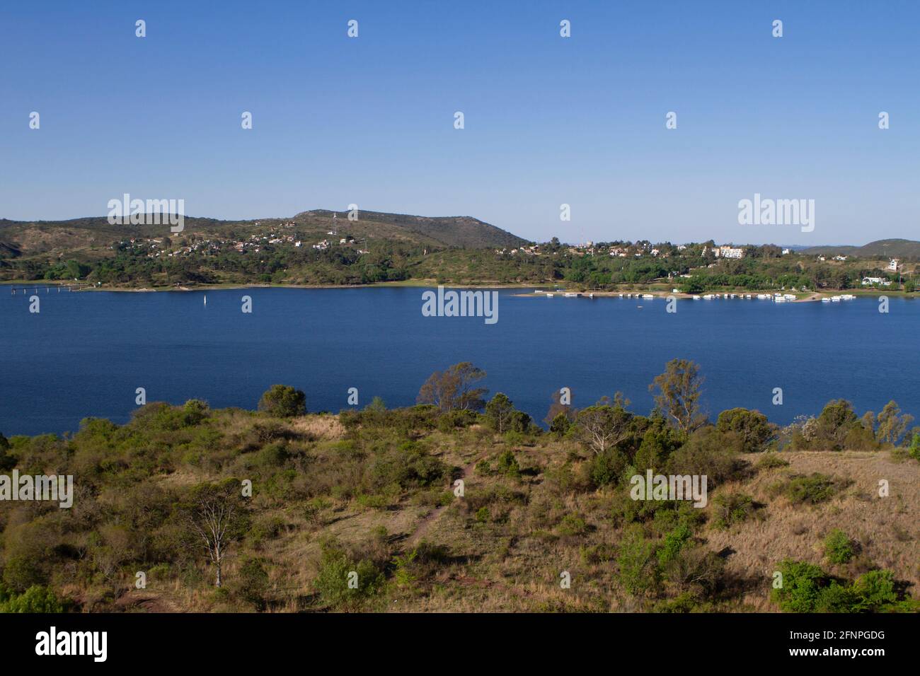 Landscape of a lake and mountains Stock Photo - Alamy