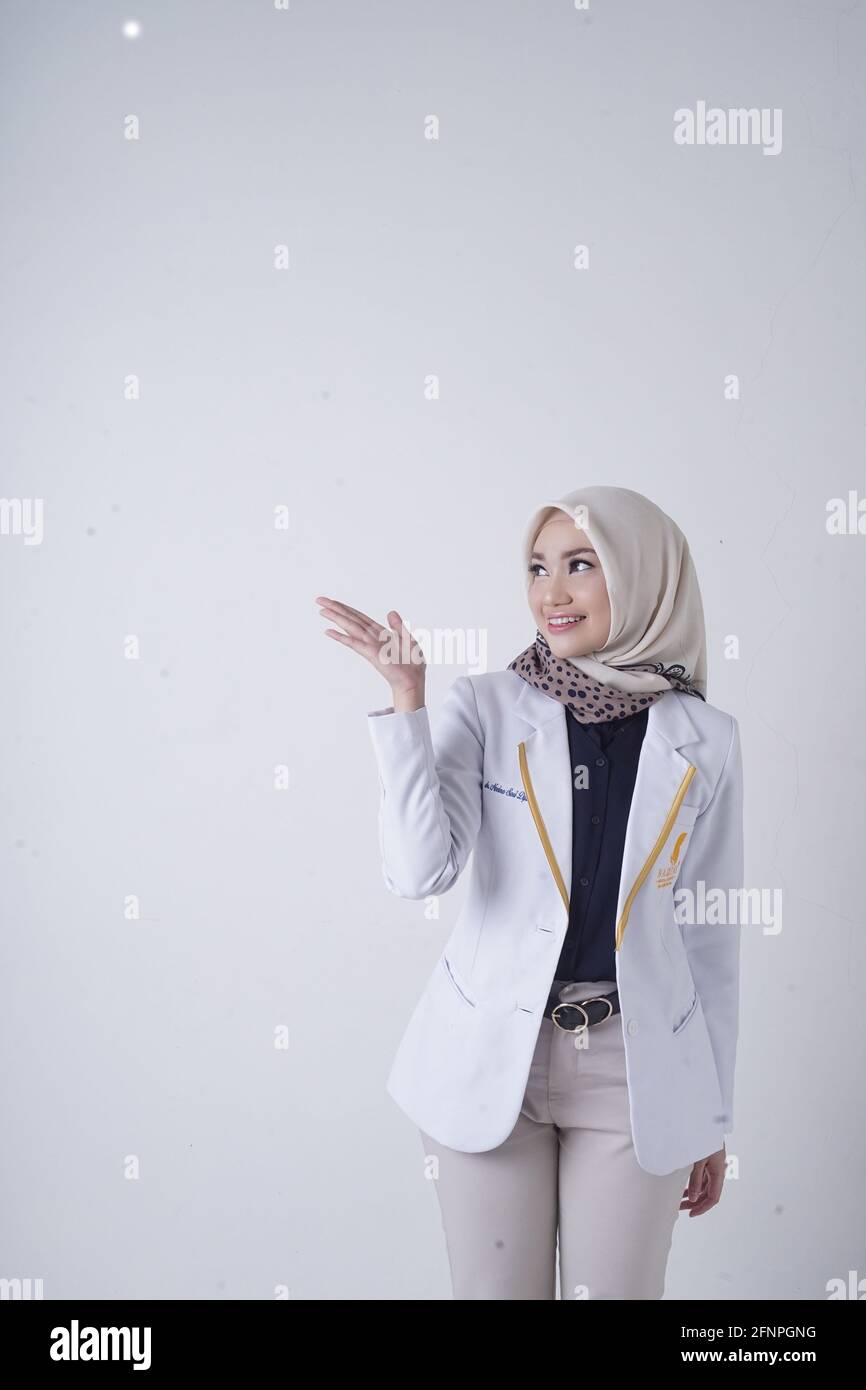 Beautiful Hijabi Moslem Women Stock Photo