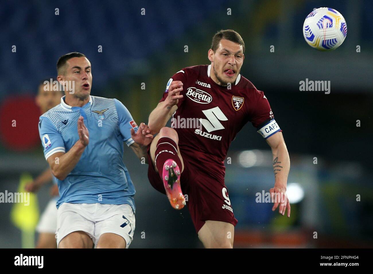 Rome Italy 18th May 21 Rome Italy 18 05 21 Adam Marusic Lazio Andrea Belotti Torino In Action During The Italian Serie A League 21 Soccer Match Between Ss Lazio Vs Torino At Rome Italy 18th May 21 Rome Italy 18 05 21 Adam Marusic Lazio Andrea Belotti Torino In Action During The Italian Serie A League 21 Soccer Match Between Ss Lazio Vs Torino At