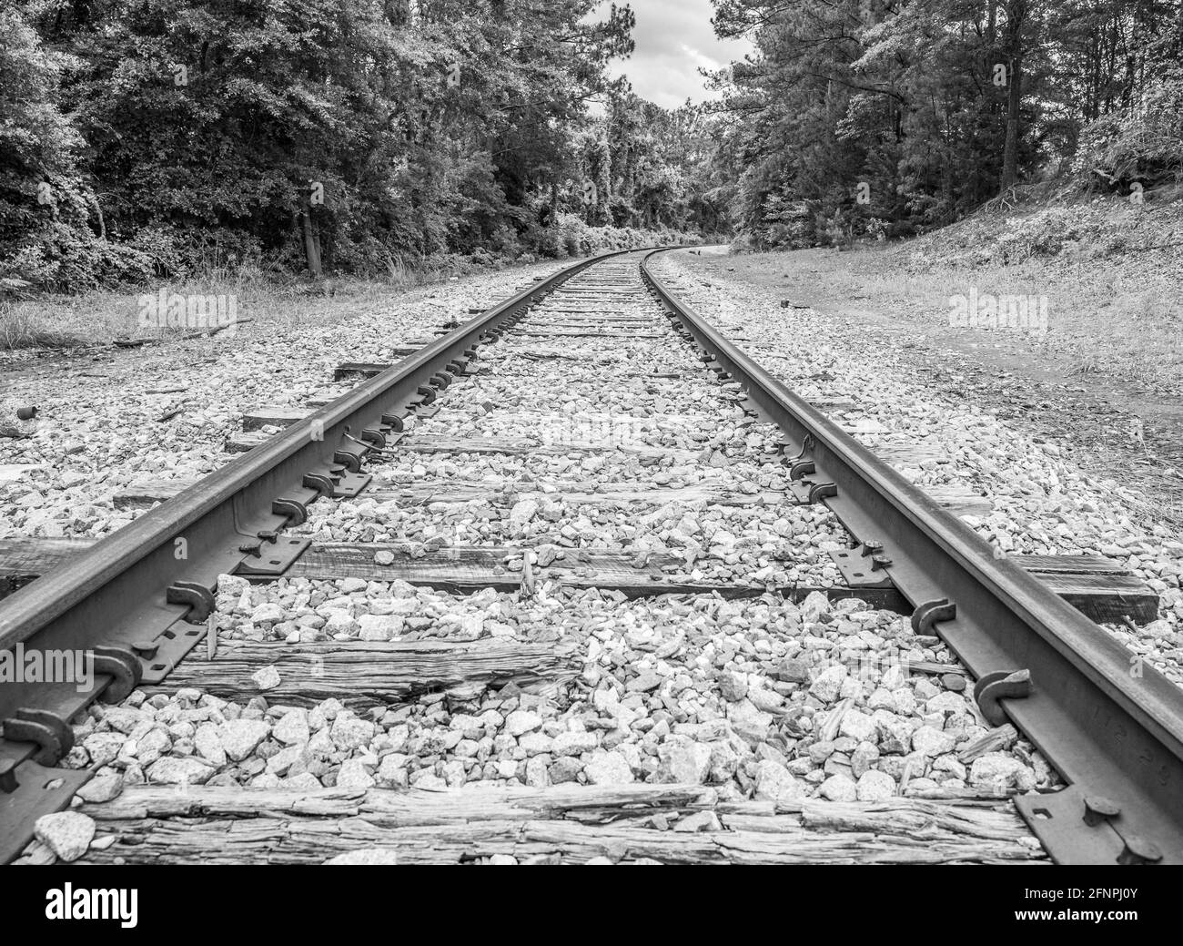 Leading lines railroad tracks Stock Photo Alamy
