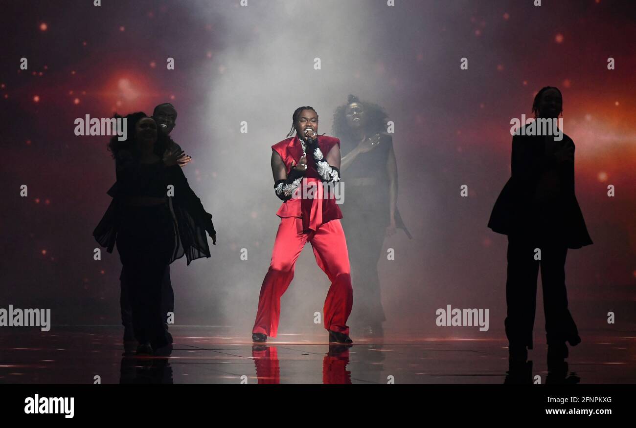 Participant Tusse of Sweden performs during first semi ...