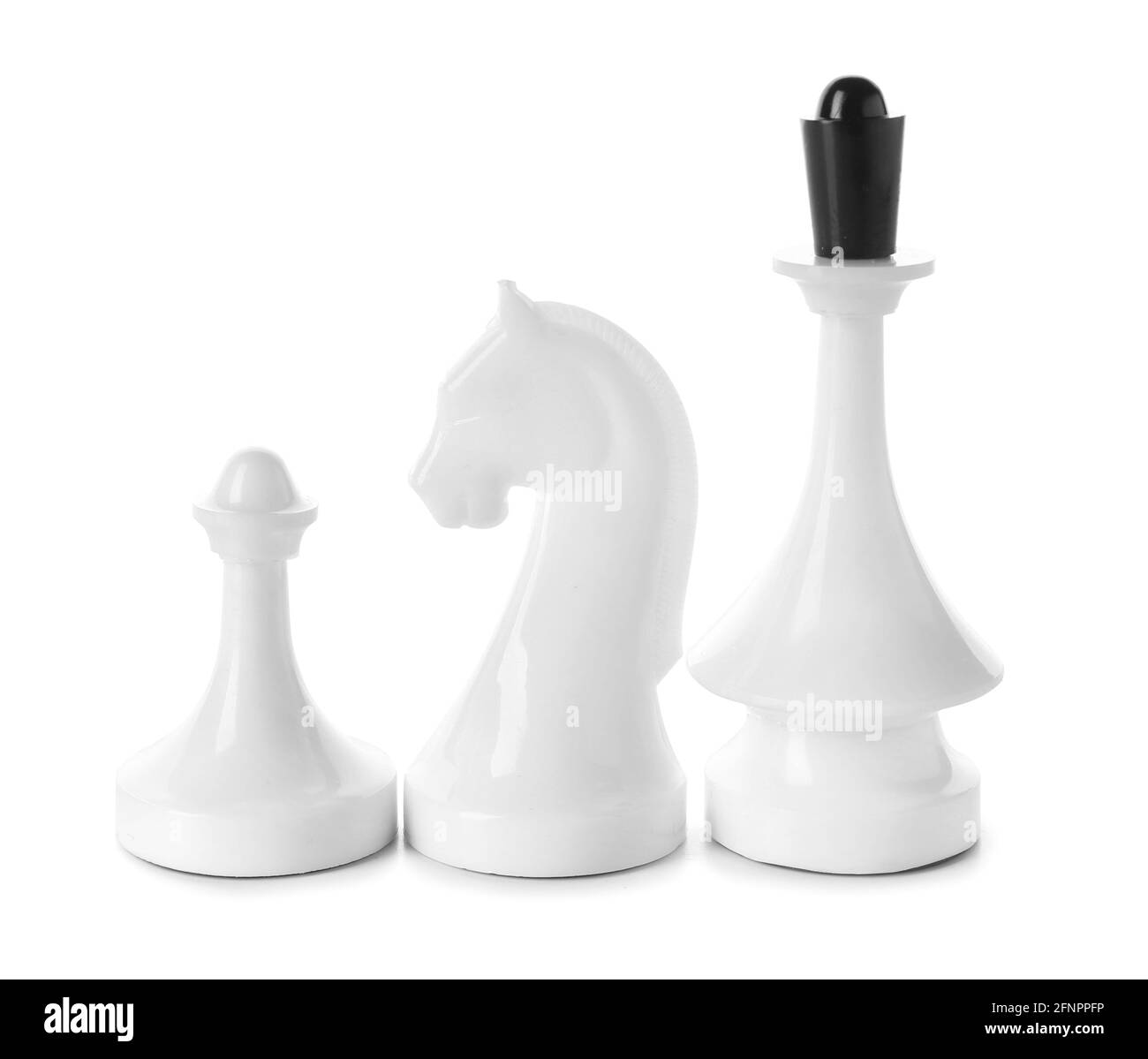 Chess pieces on white background Stock Photo - Alamy