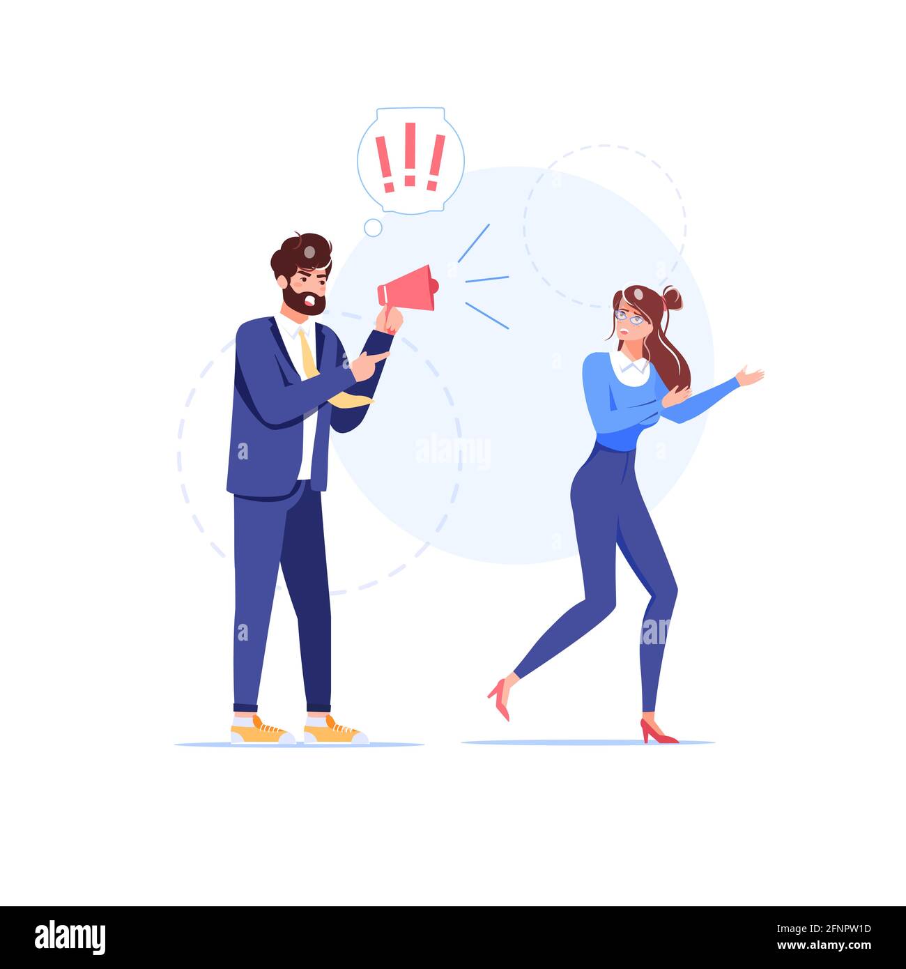 Flat cartoon boss manager employee characters,work conflict vector  illustration concept Stock Vector Image & Art - Alamy