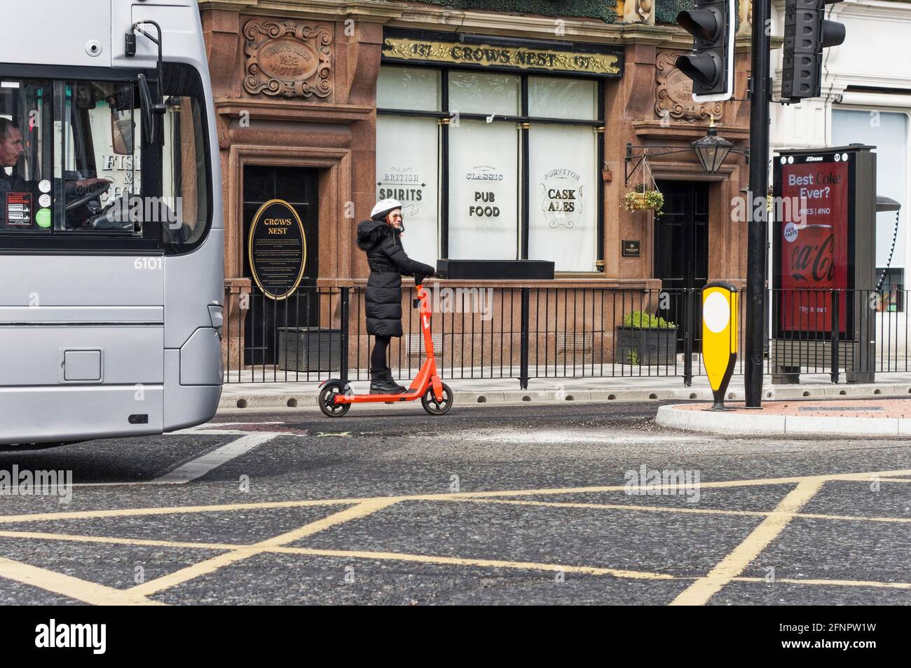 Neuron escooter riding in Newcastle upon tyne, UK Stock Photo Alamy