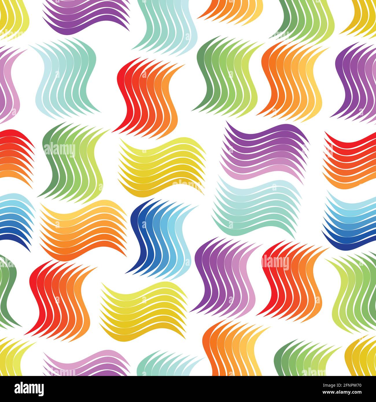 Abstract cheerful seamless background with rainbow gradient waves on ...