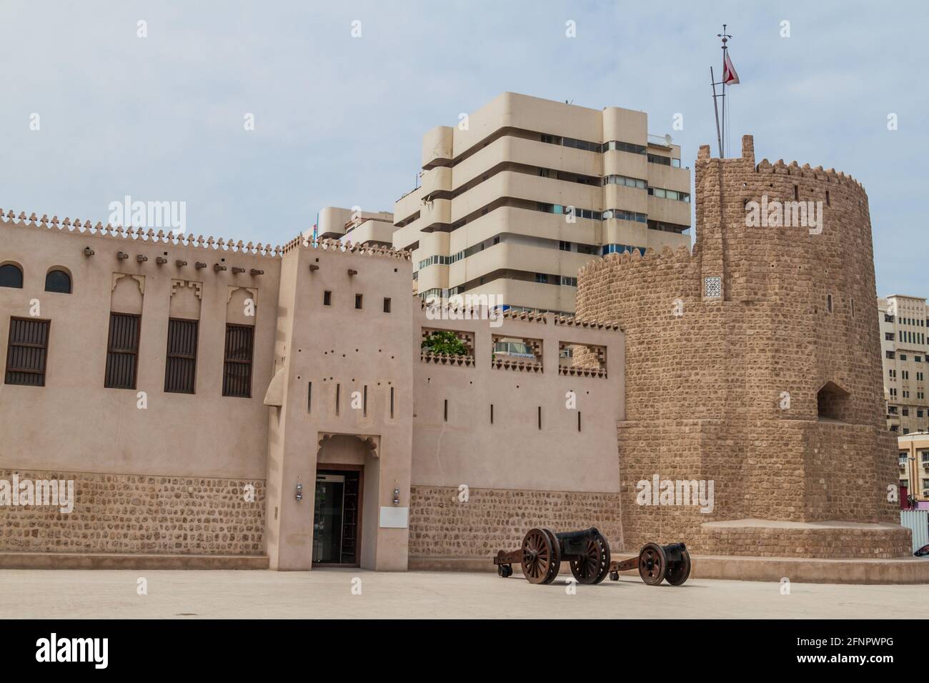 View of Sharjah Al Hisn Fort, UAE Stock Photo