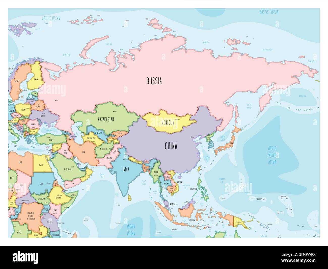 Asia map - hand-drawn cartoon style Stock Vector Image & Art - Alamy