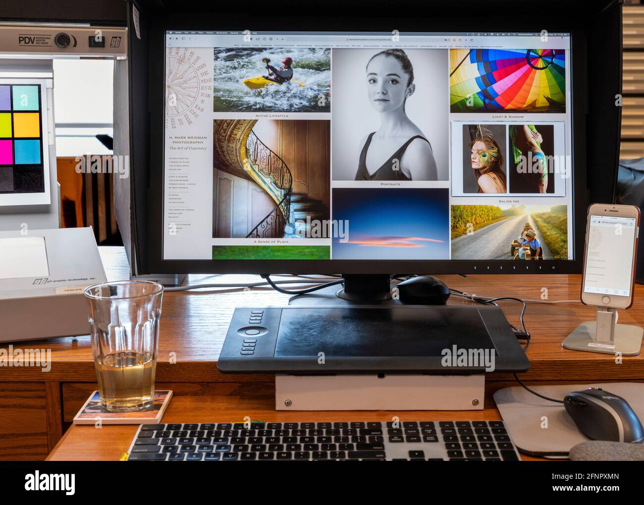 H. Mark Weidman Photography web site displayed on a large computer monitor Stock Photo