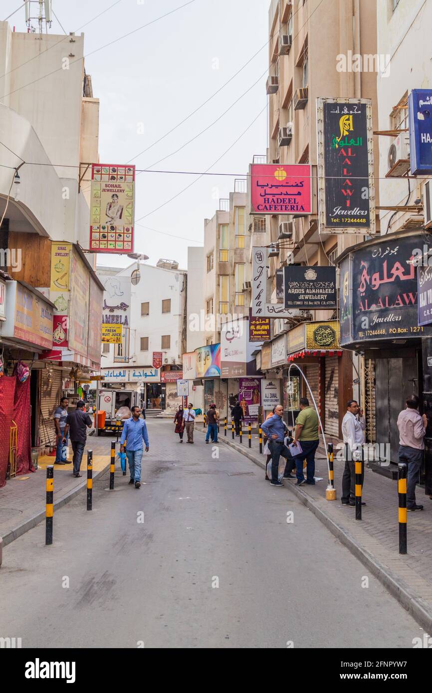 MANAMA, BAHRAIN - MARCH 15, 2017: View of a street in central Manama Stock Photo